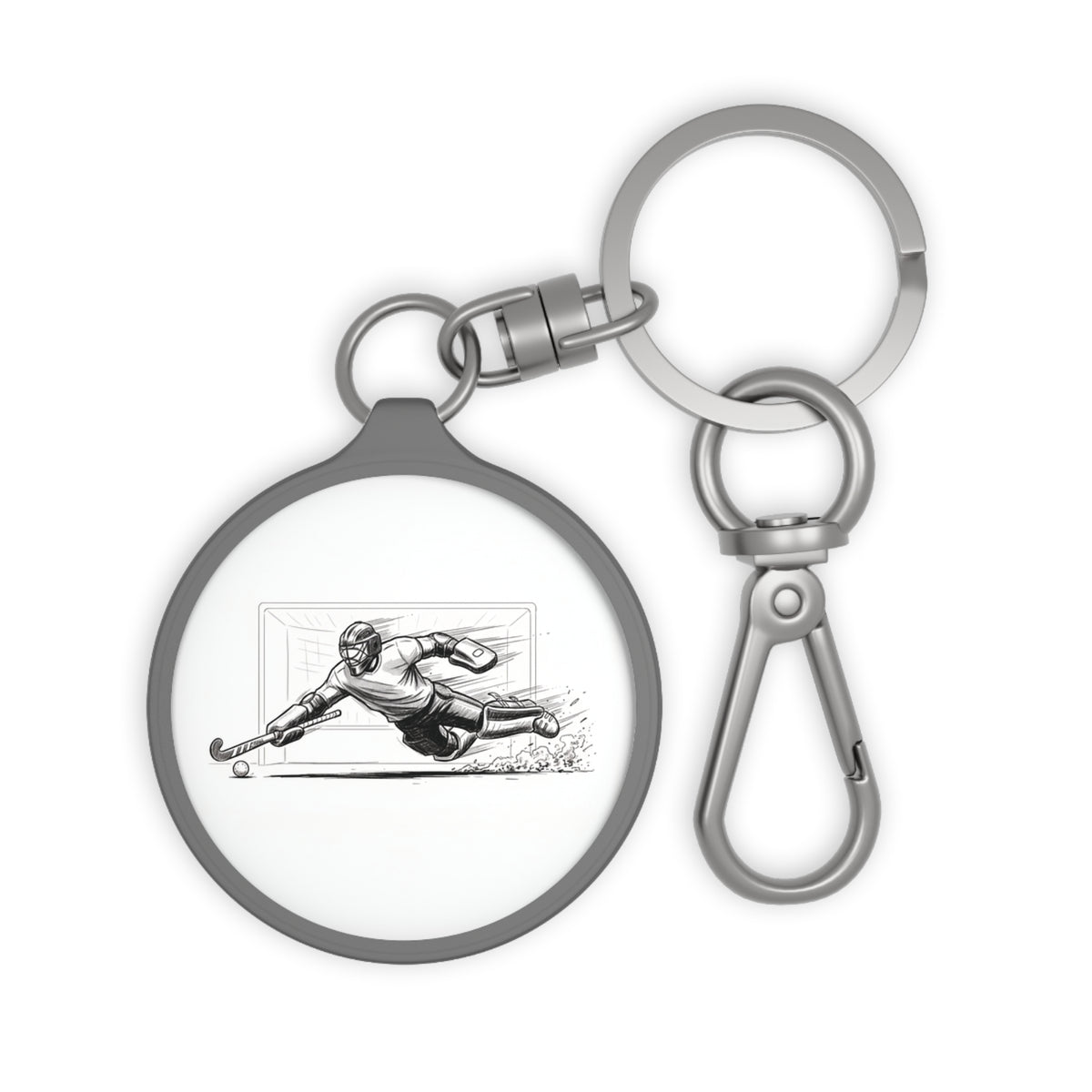 Copy of Keyring Bag Tag, Hockey Goalie, dive design