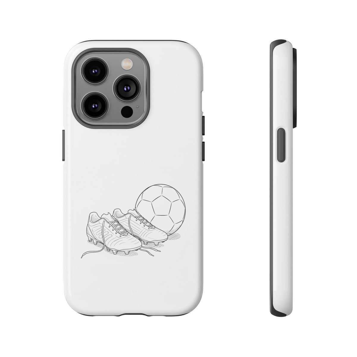 Phone Case, Football Boots & Ball Sketch , Tough Case
