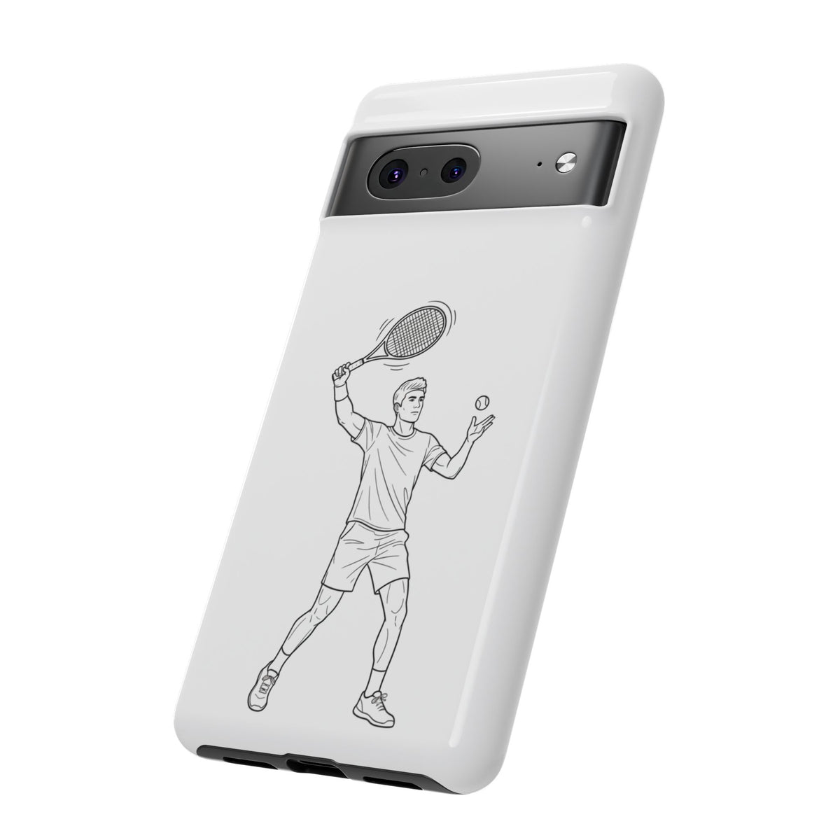 Phone Case, Racket Sports, Tennis Player overhead shot Design, Tough Case