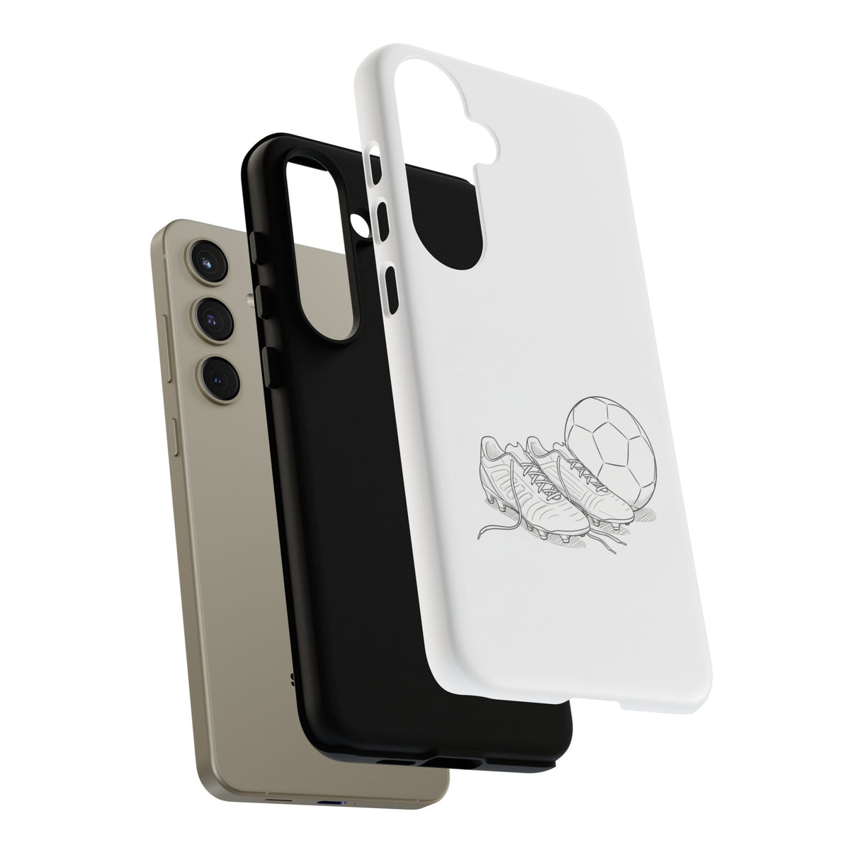 Phone Case, Football Boots & Ball Sketch , Tough Case