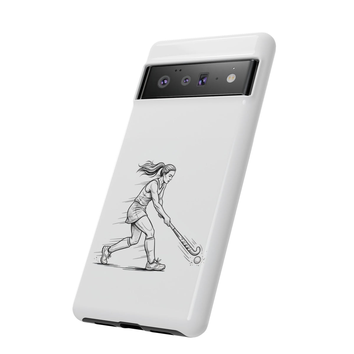 Phone Case, Hockey, Female  Player Minimalist sketch design, Tough Case