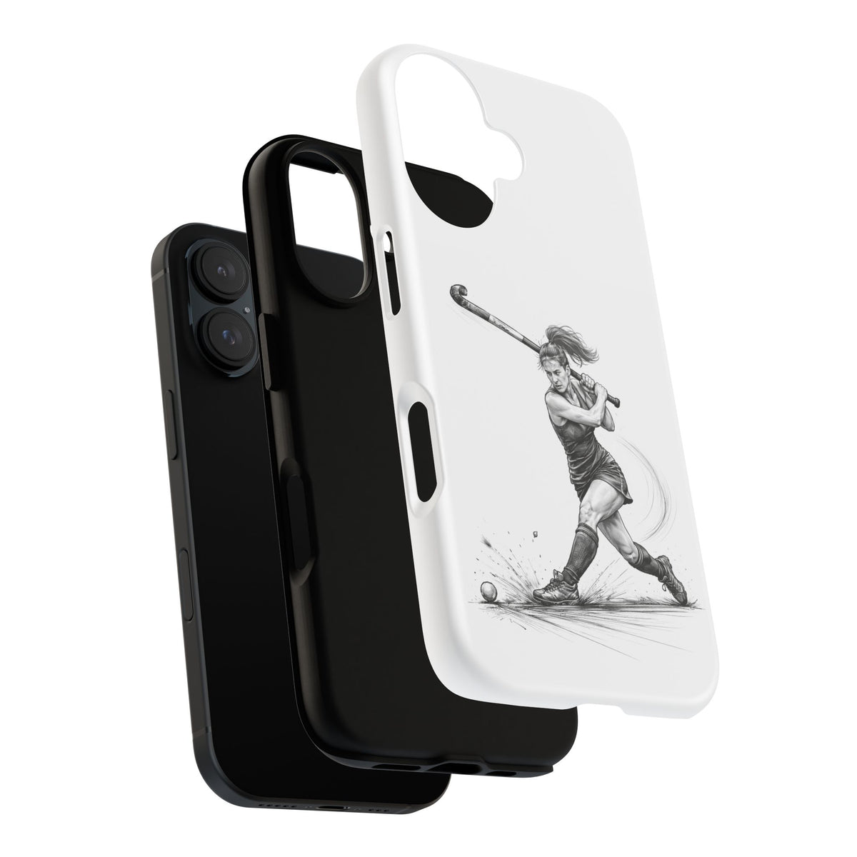 Phone Case, Hockey, Female Player "Tomahawk" shot design, Tough Case