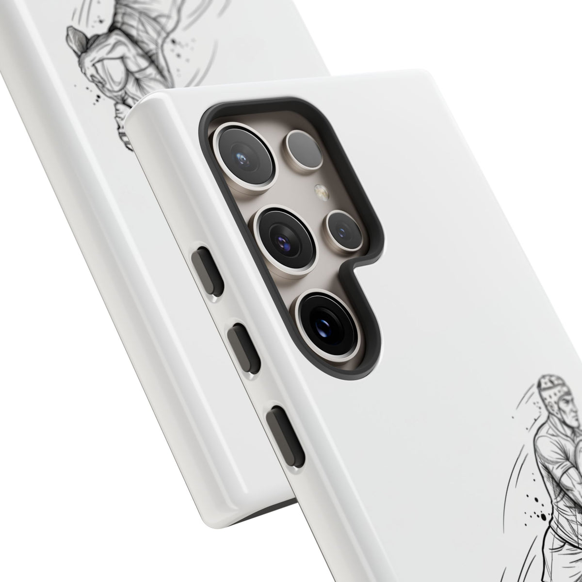 Phone Case, Rugby Try Swan Dive Minimalist Sketch design, Tough Case