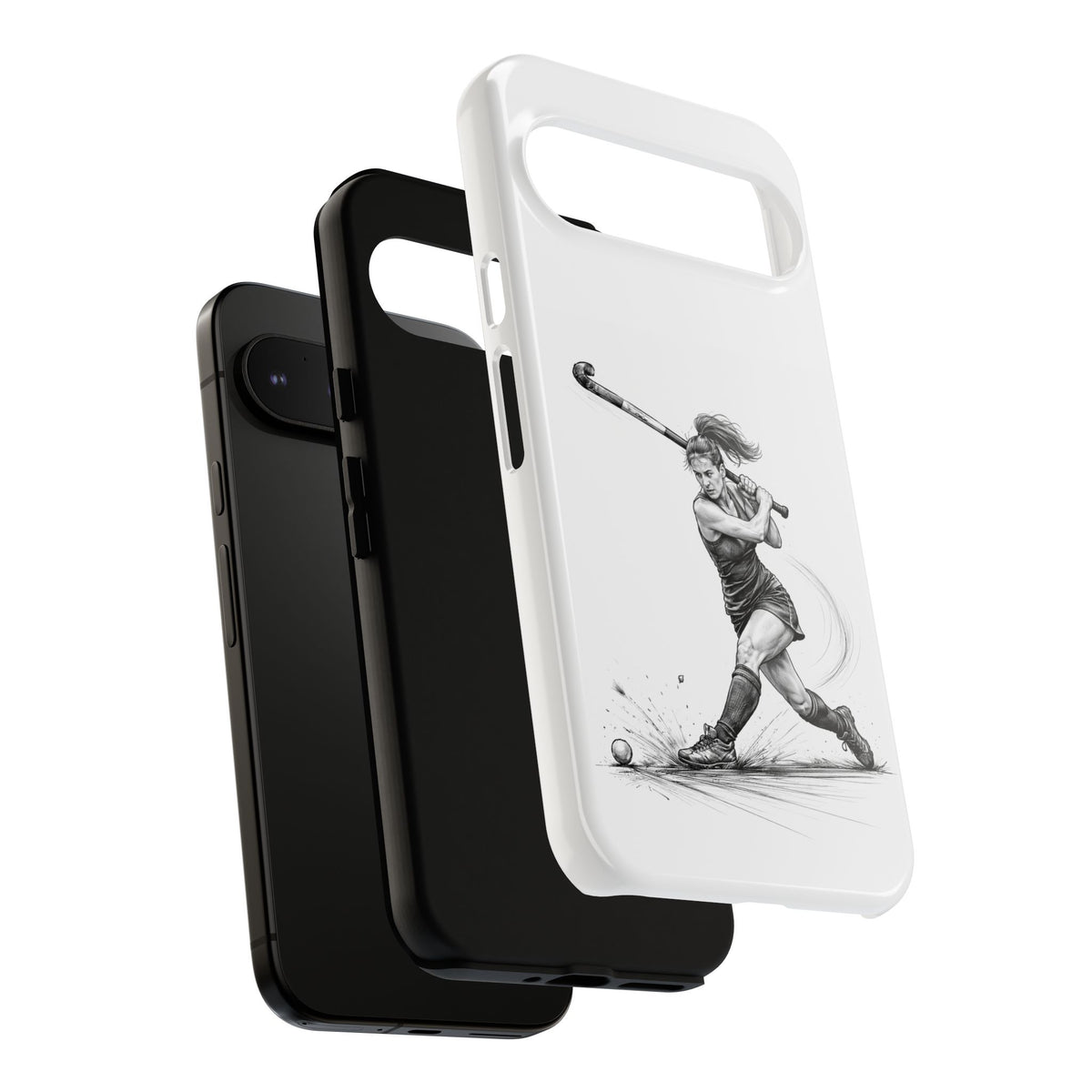 Phone Case, Hockey, Female Player "Tomahawk" shot design, Tough Case