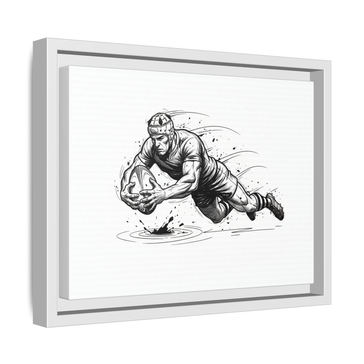 Print, Rugby Try Dive, Matte Canvas Print Wall Art