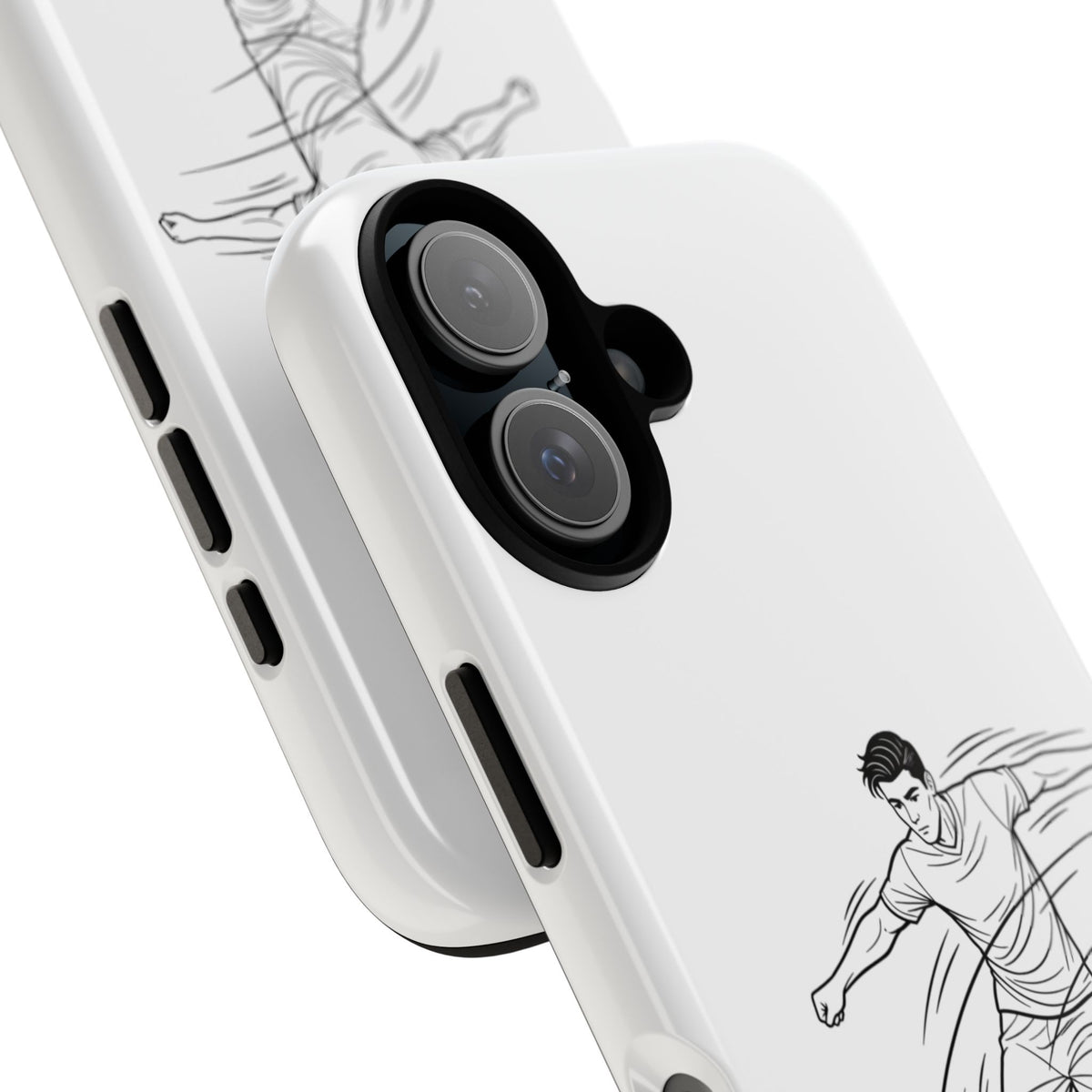 Phone Case, Football Free Kick / Strike Minimalist sketch Design, Tough Case