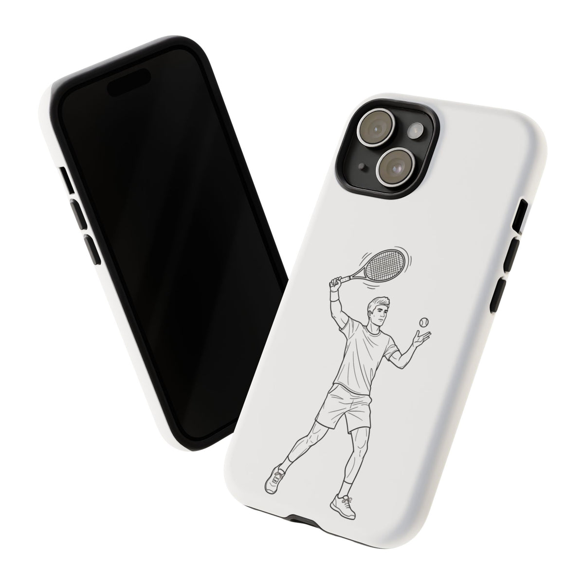 Phone Case, Racket Sports, Tennis Player overhead shot Design, Tough Case