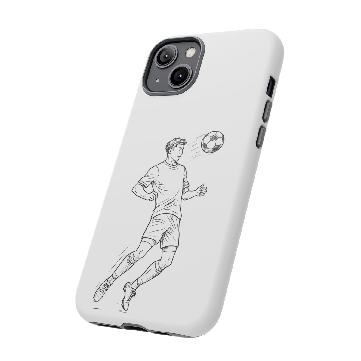 Phone Case, Football Chest-control Minimalist sketch Design, Tough Case