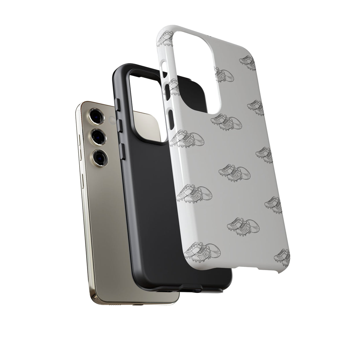 Phone Case Rugby Boots & Ball Repeat Pattern Tough Cases