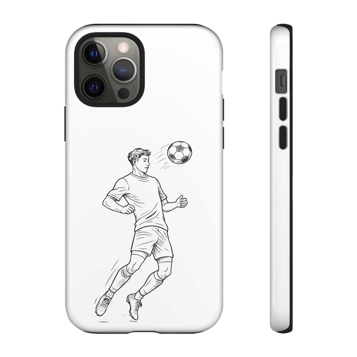 Phone Case, Football Chest-control Minimalist sketch Design, Tough Case