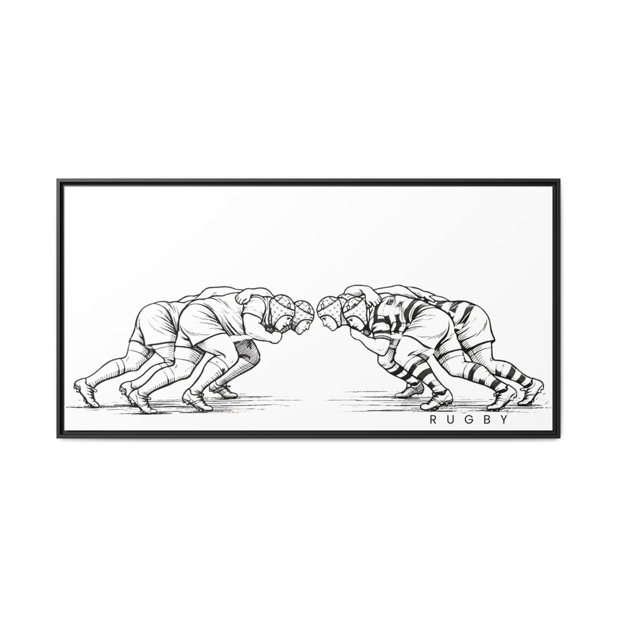 Print, Rugby Scrum,  Matte Canvas Print Framed Art
