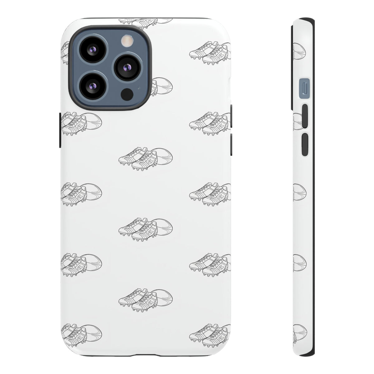 Phone Case Rugby Boots & Ball Repeat Pattern Tough Cases