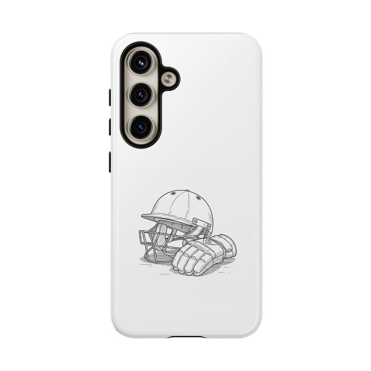 Phone Case, Cricket Gloves & Helmet Sketch, Tough Case