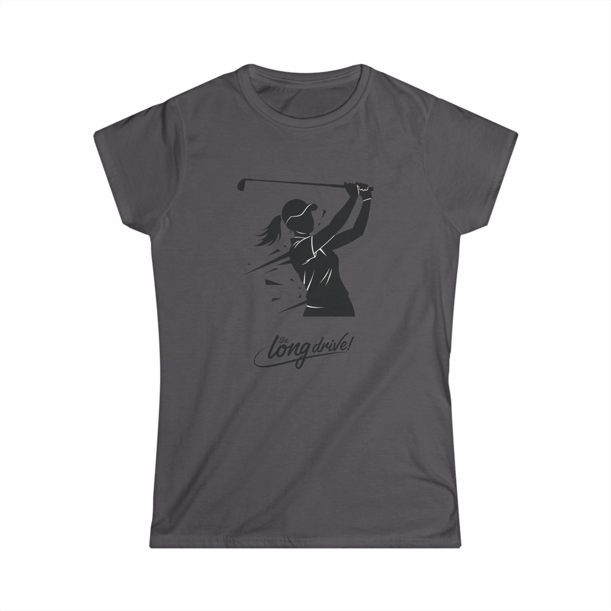 T Shirt, Golf, Female Golfer Long Drive Illustration, Cotton, Various Colours