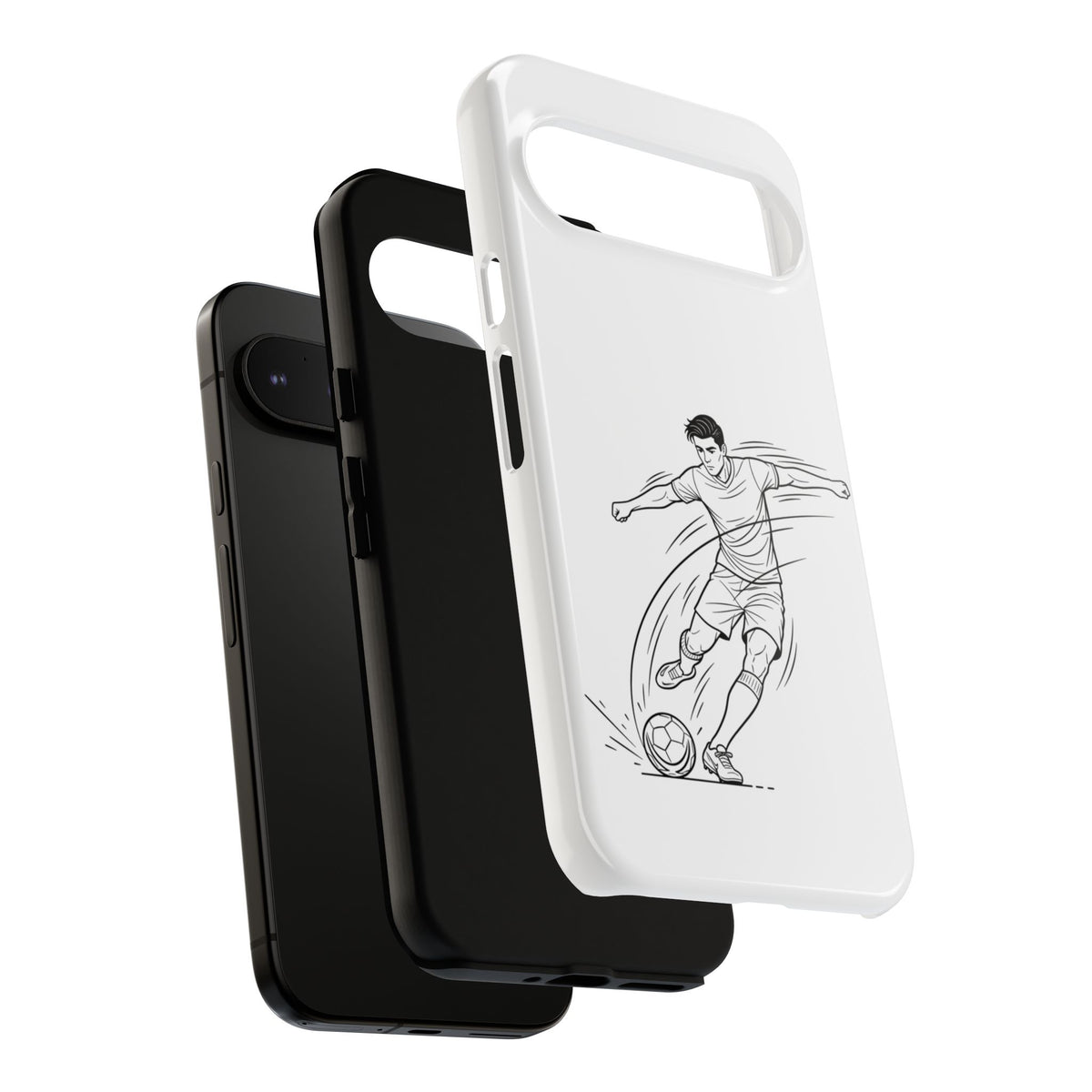 Phone Case, Football Free Kick / Strike Minimalist sketch Design, Tough Case