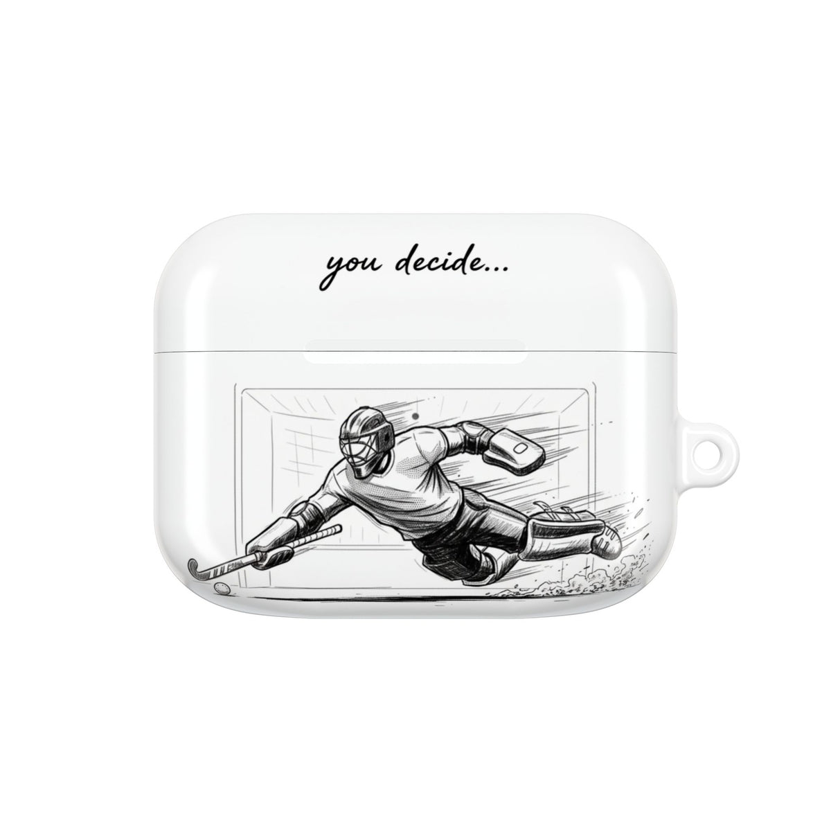 AirPods Case Protective Cover  - Hockey Goalie Design | Hero or Villain -  'You Decide'