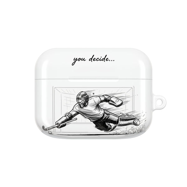 AirPods Case Protective Cover  - Hockey Goalie Design | Hero or Villain -  'You Decide'