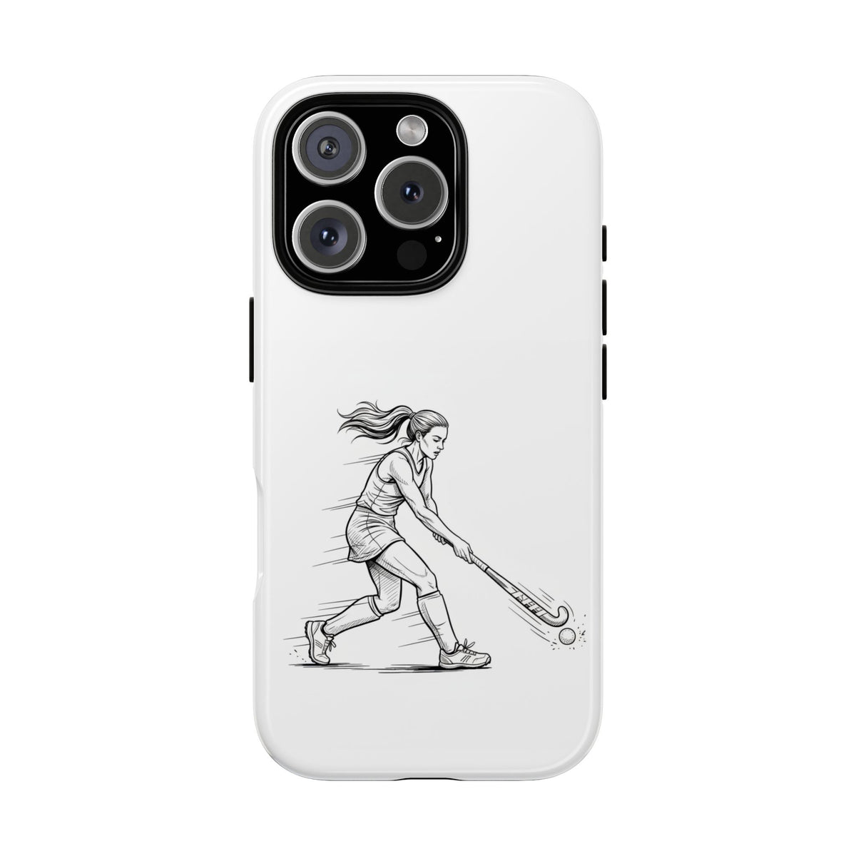 Phone Case, Hockey, Female  Player Minimalist sketch design, Tough Case