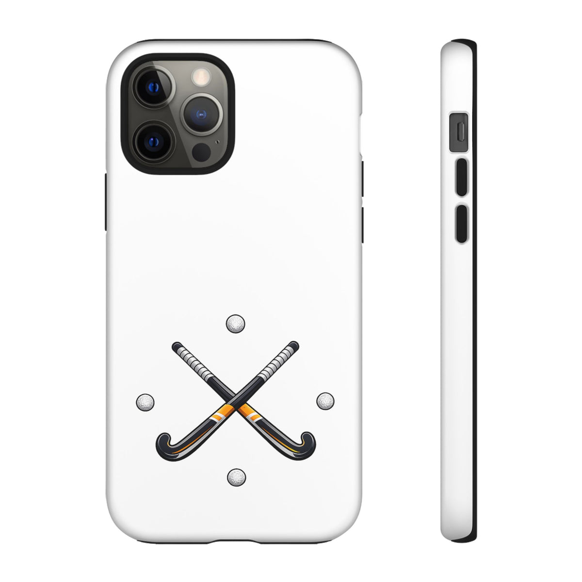 Phone Case, Hockey Crossed Sticks & Balls Design, tough Case