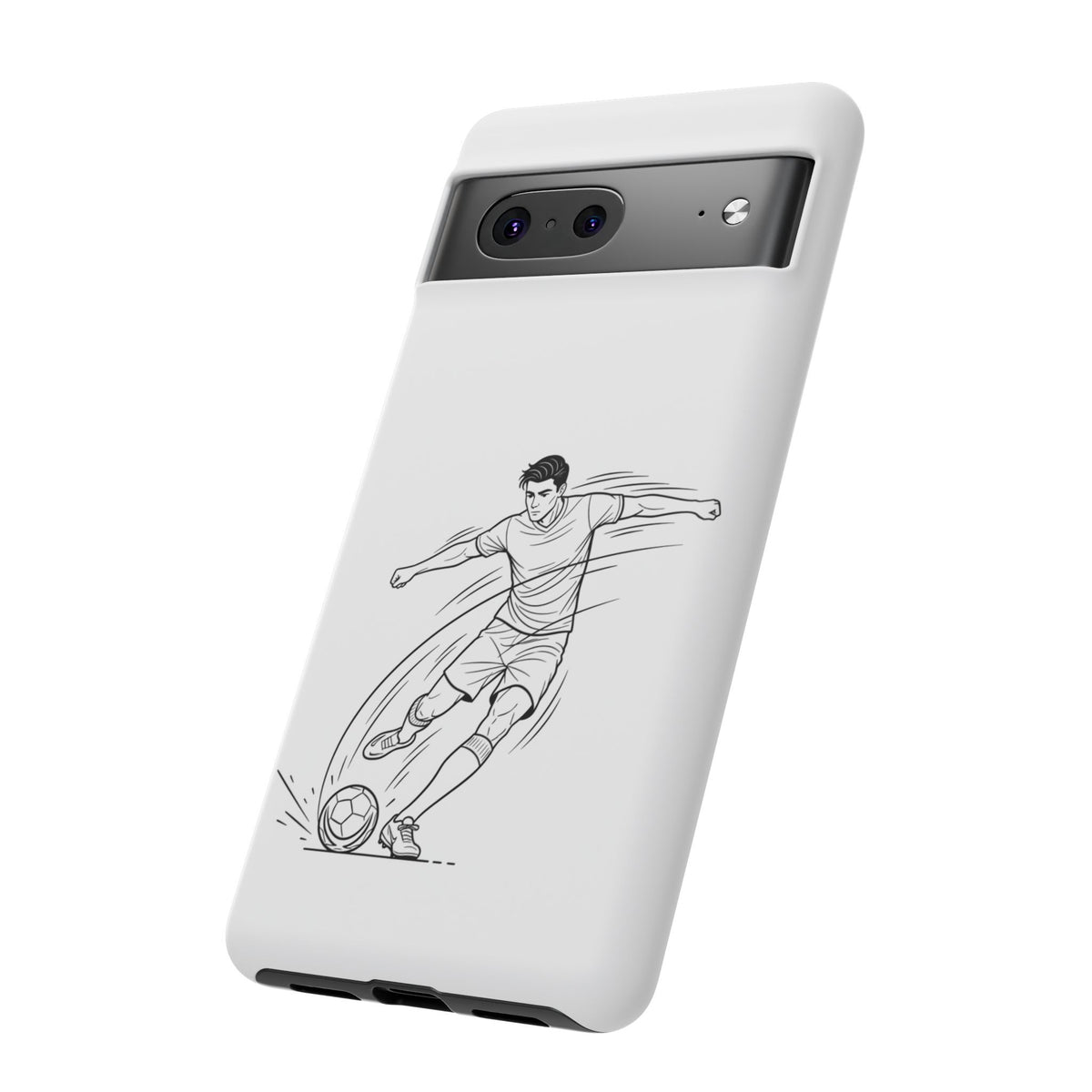Phone Case, Football Free Kick / Strike Minimalist sketch Design, Tough Case