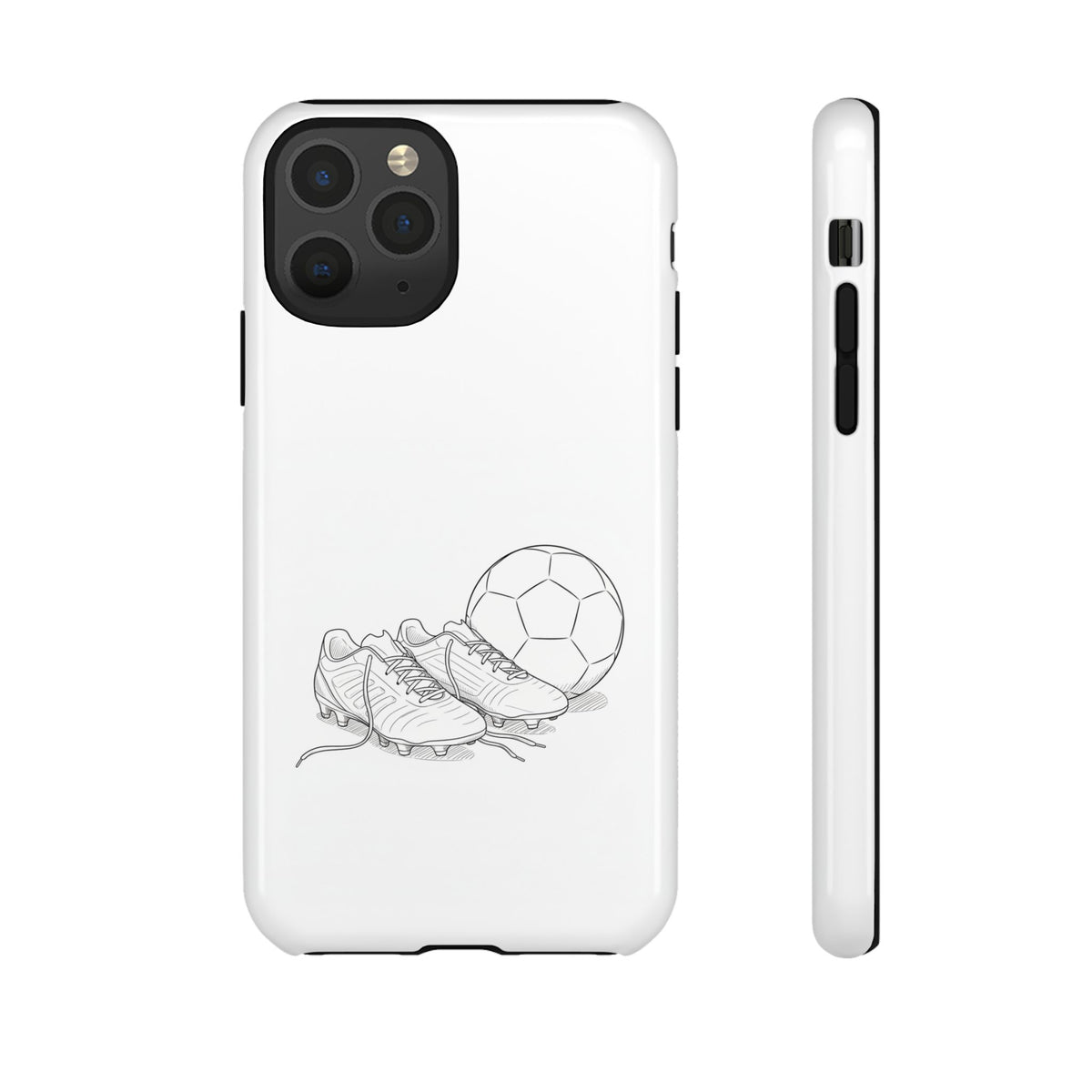 Phone Case, Football Boots & Ball Sketch , Tough Case