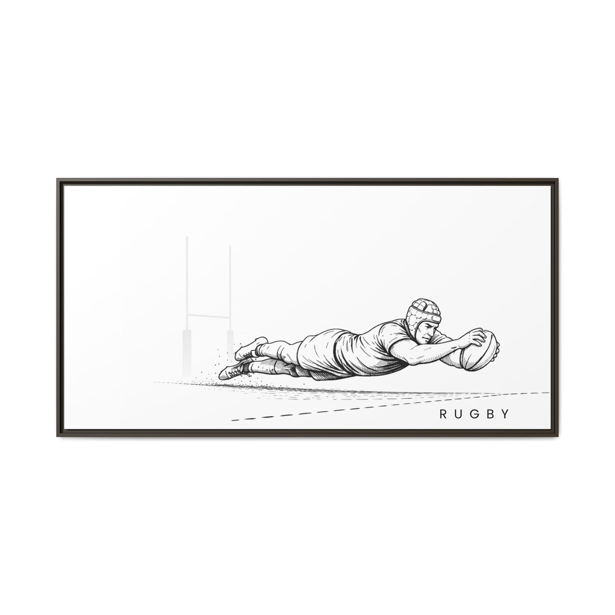 Print, Rugby Try, Matte Canvas Framed Wall Art