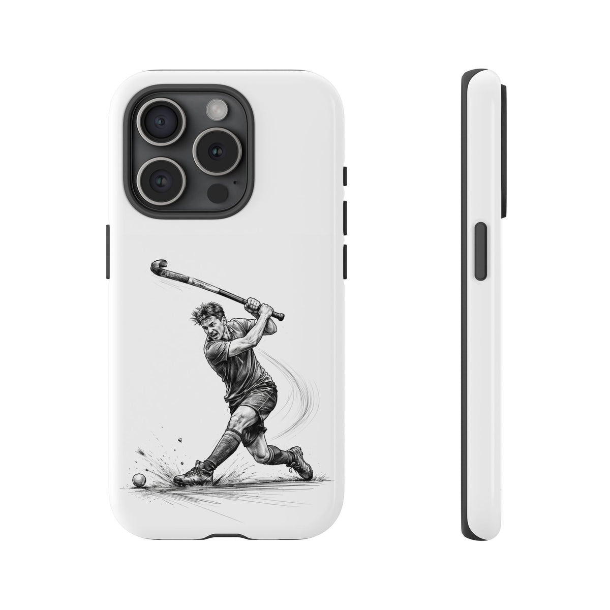 Phone case, Male Hockey Player Tomahawk Sketch,  Tough case