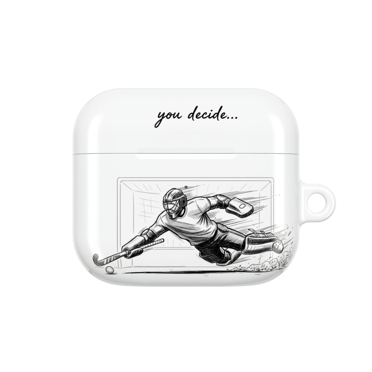 AirPods Case Protective Cover  - Hockey Goalie Design | Hero or Villain -  'You Decide'