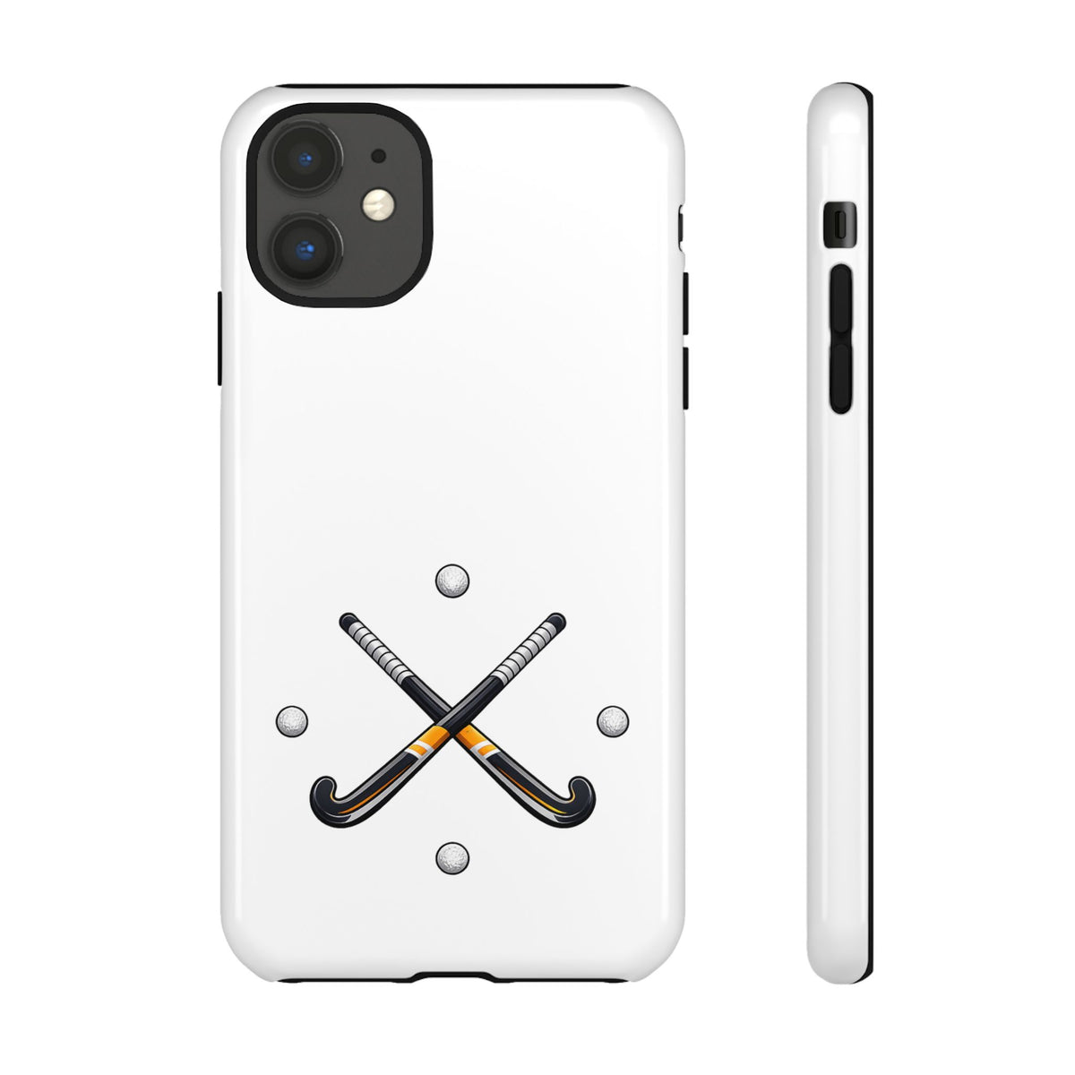 Phone Case, Hockey Crossed Sticks & Balls Design, tough Case