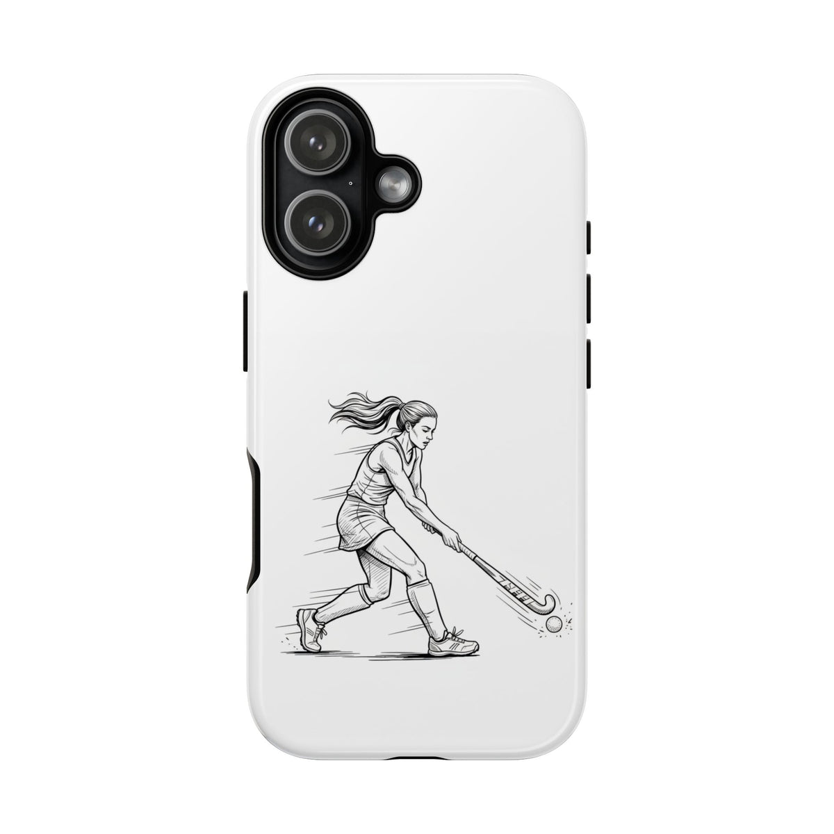 Phone Case, Hockey, Female  Player Minimalist sketch design, Tough Case