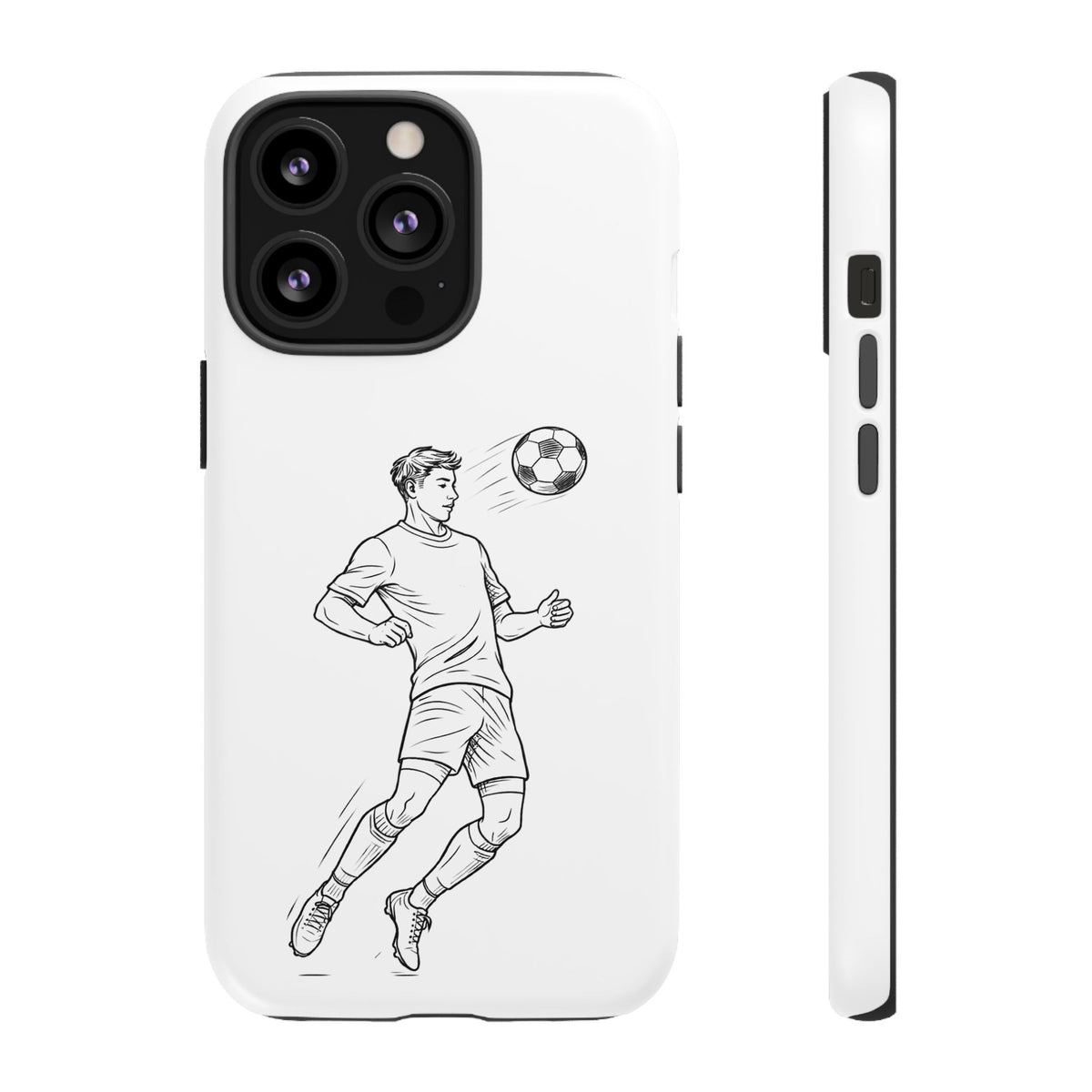 Phone Case, Football Chest-control Minimalist sketch Design, Tough Case
