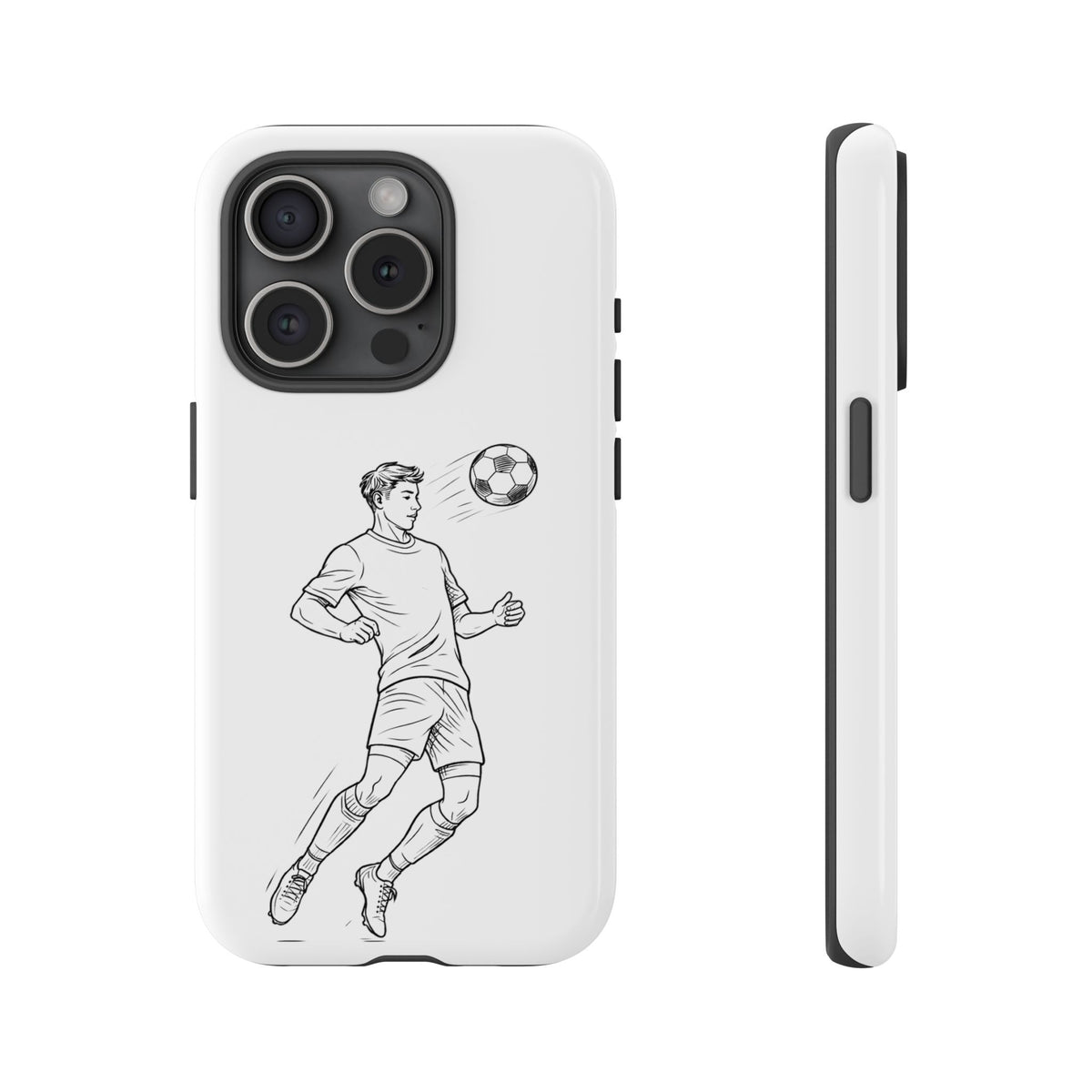 Phone Case, Football Chest-control Minimalist sketch Design, Tough Case