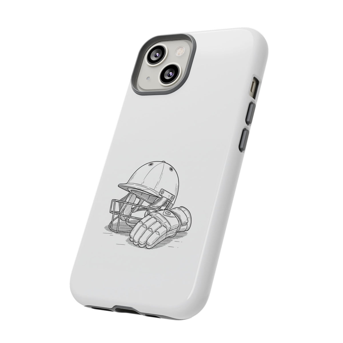 Phone Case, Cricket Gloves & Helmet Sketch, Tough Case