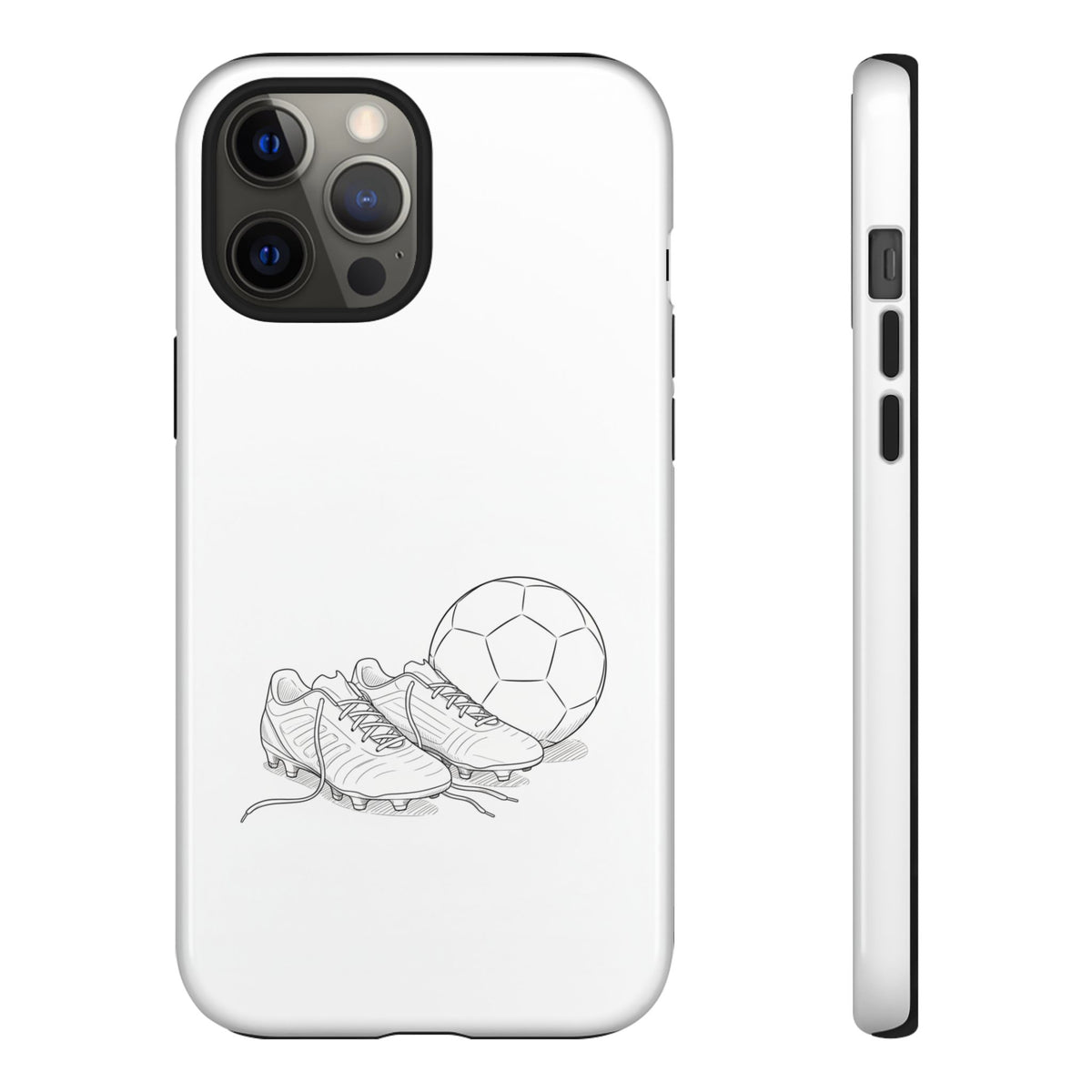 Phone Case, Football Boots & Ball Sketch , Tough Case