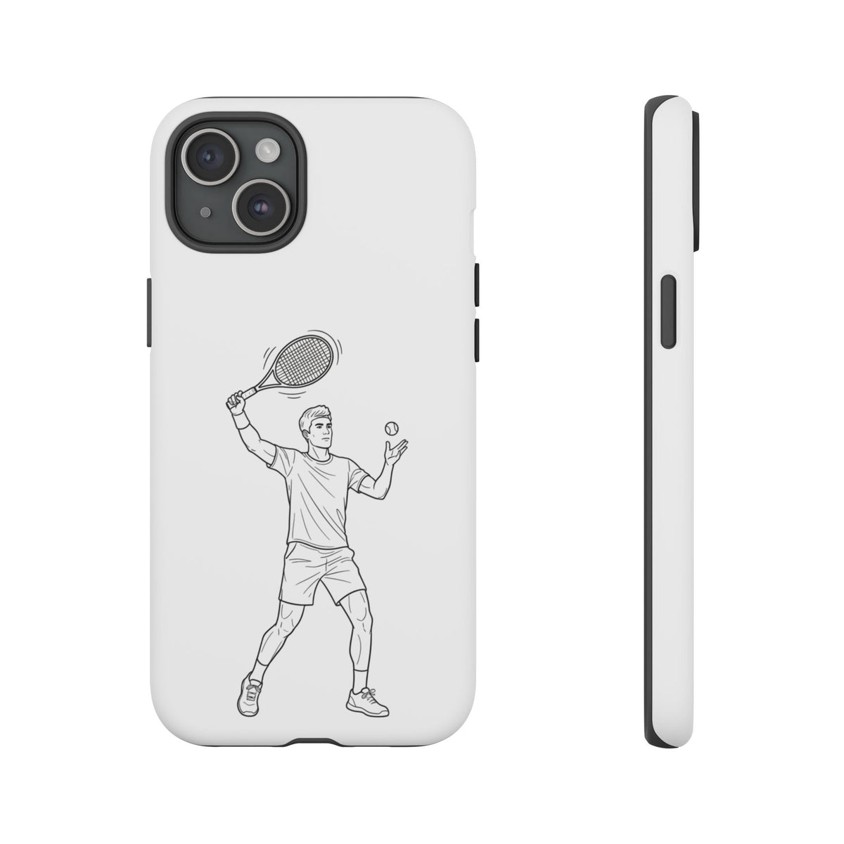 Phone Case, Racket Sports, Tennis Player overhead shot Design, Tough Case