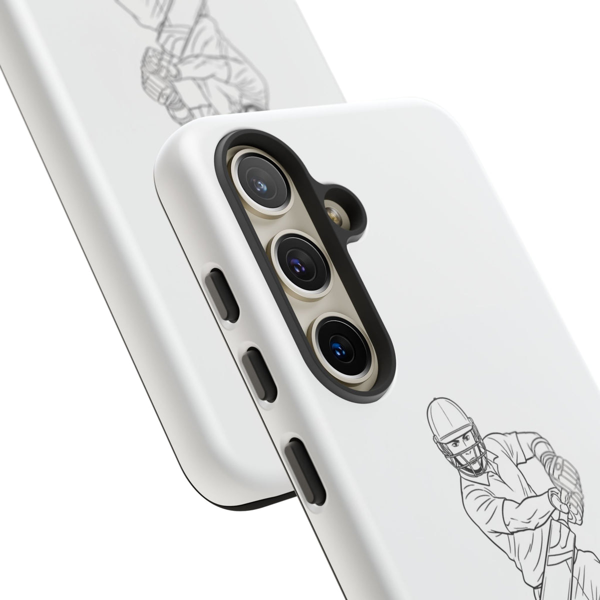 Phone Case, Cricket Batsman Sketch, Tough Case