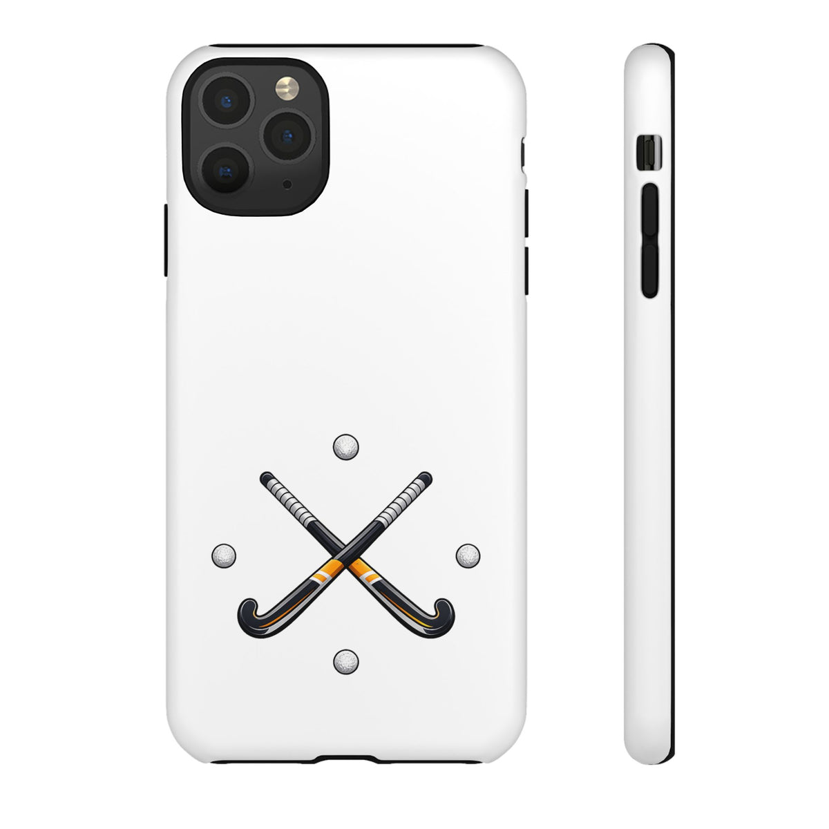 Phone Case, Hockey Crossed Sticks & Balls Design, tough Case
