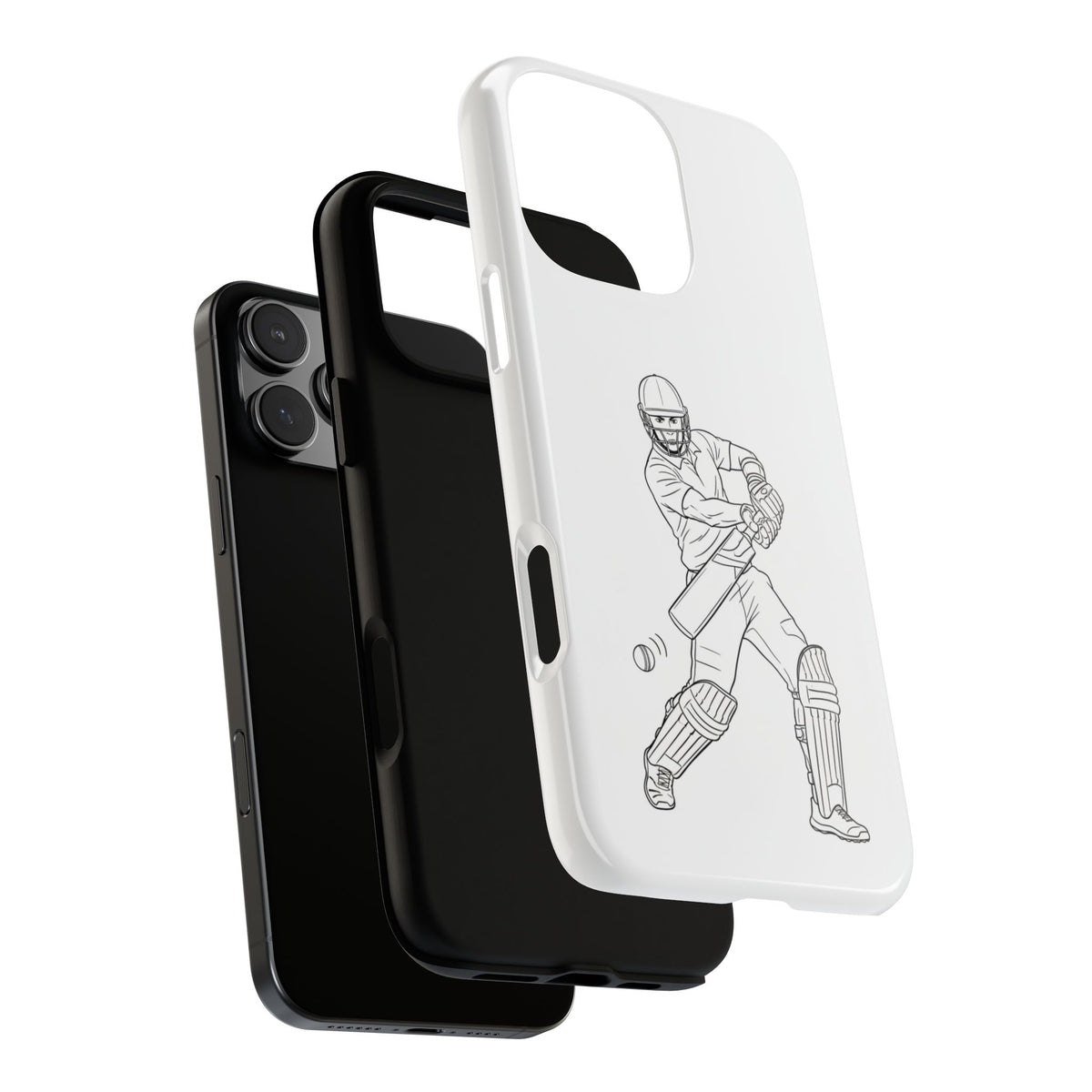 Phone Case, Cricket Batsman Sketch, Tough Case