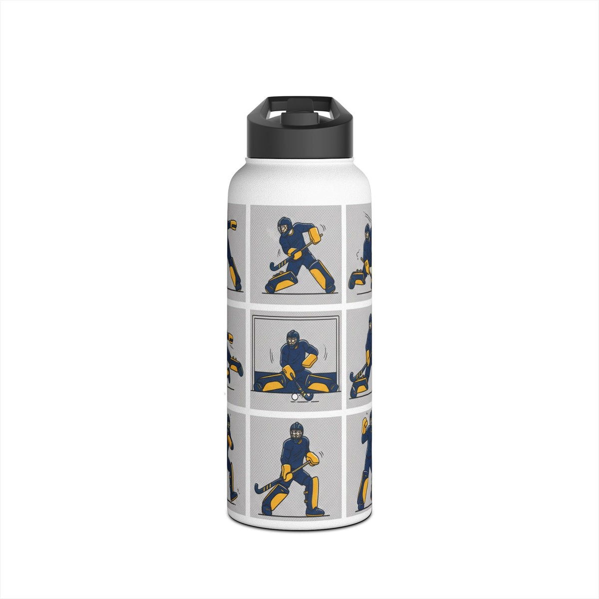 Water Bottle, Hockey Goalkeeper Illustration,  Stainless Steel