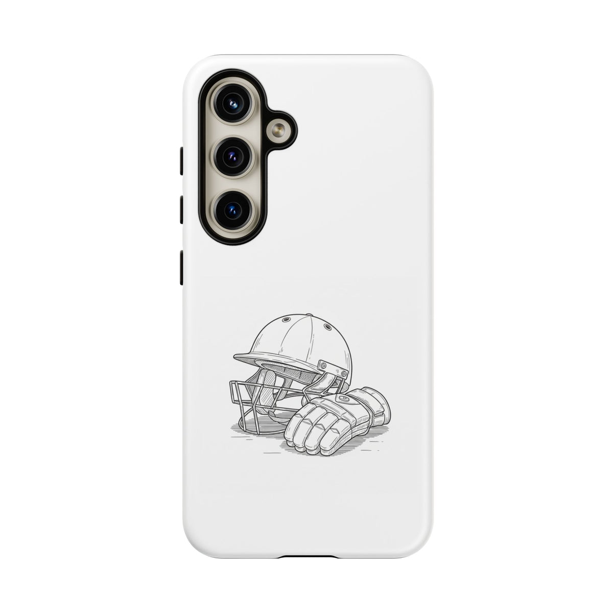 Phone Case, Cricket Gloves & Helmet Sketch, Tough Case