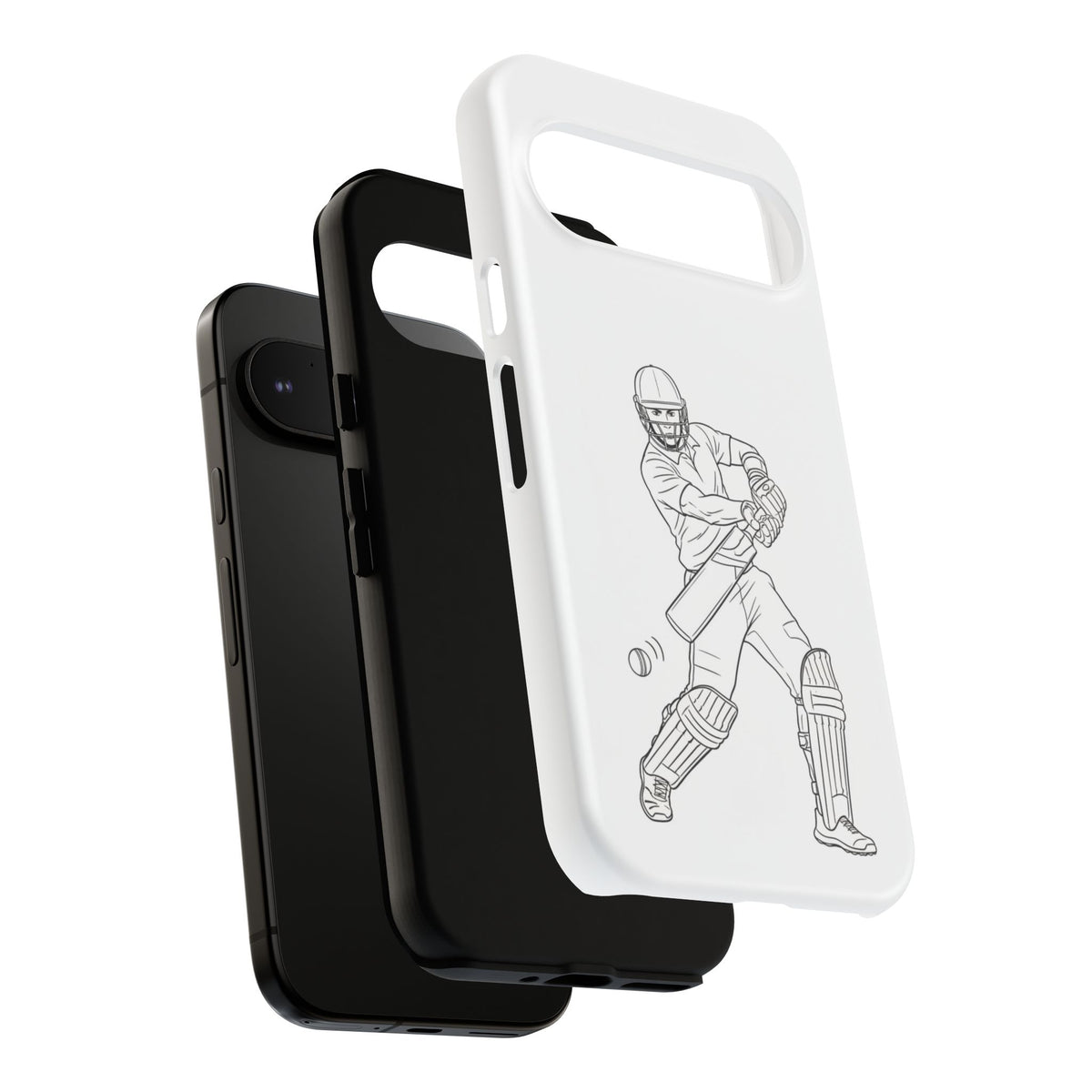 Phone Case, Cricket Batsman Sketch, Tough Case