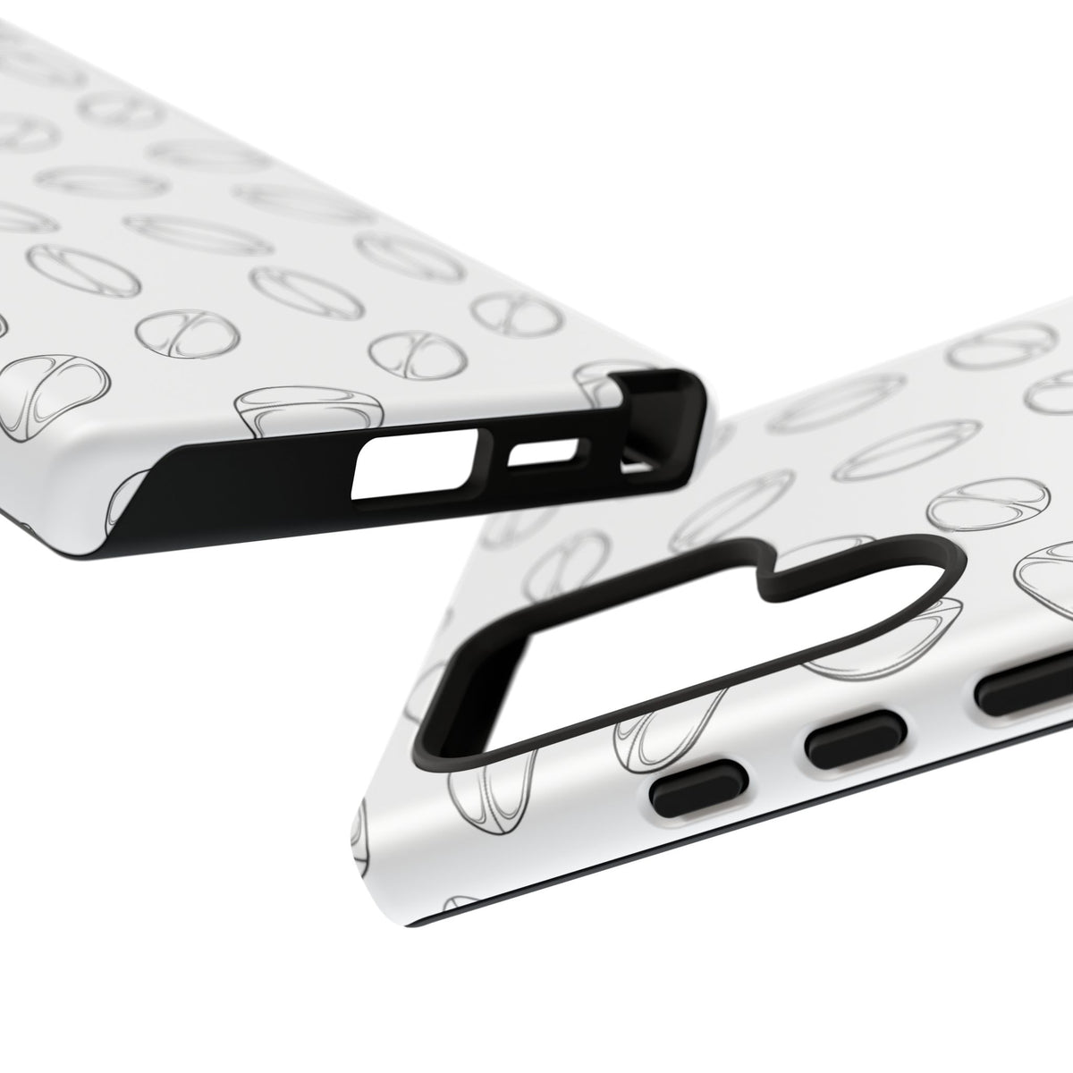 Phone Case, Rugby Ball Minimalist Sketch Pattern, Tough Case