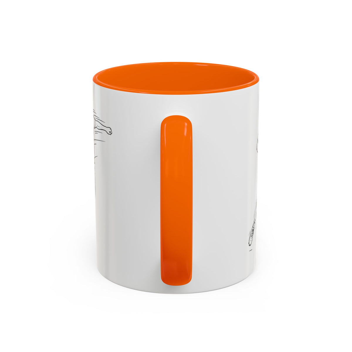 Mug, Football Players, Minimalistic Sketch design, Ceramic 325ml / 11oz, CHOICE of coloured inner