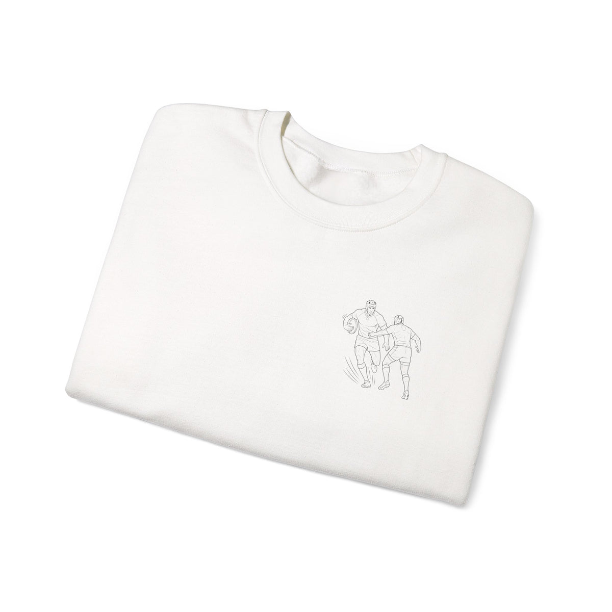 Sweatshirt, Unisex Crewneck, Rugby Minimalist Line Art Design, Cotton, Various Colours