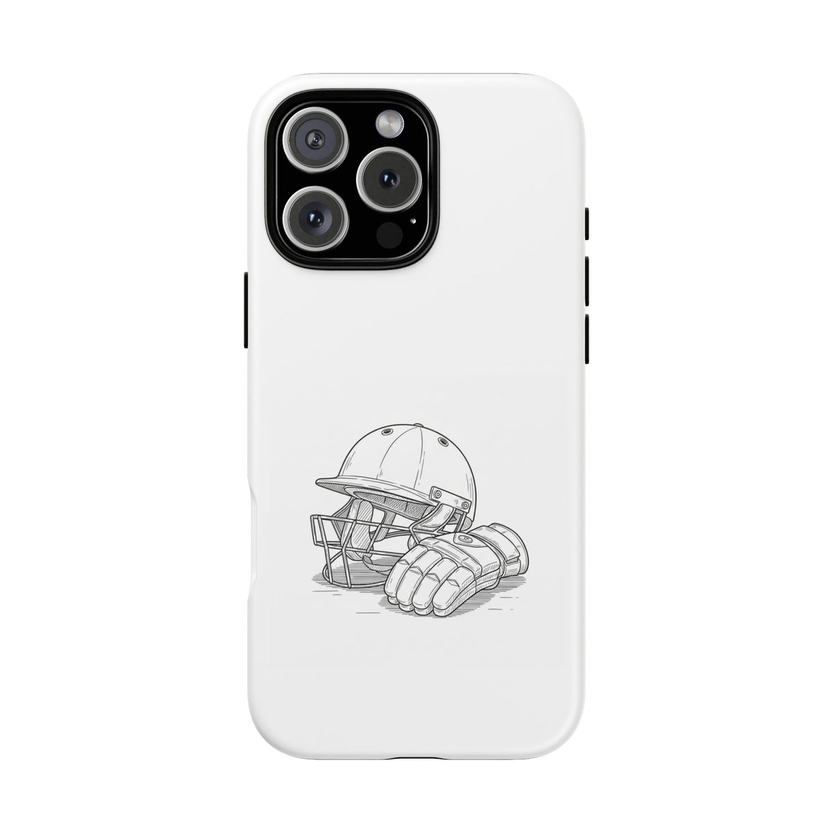 Phone Case, Cricket Gloves & Helmet Sketch, Tough Case