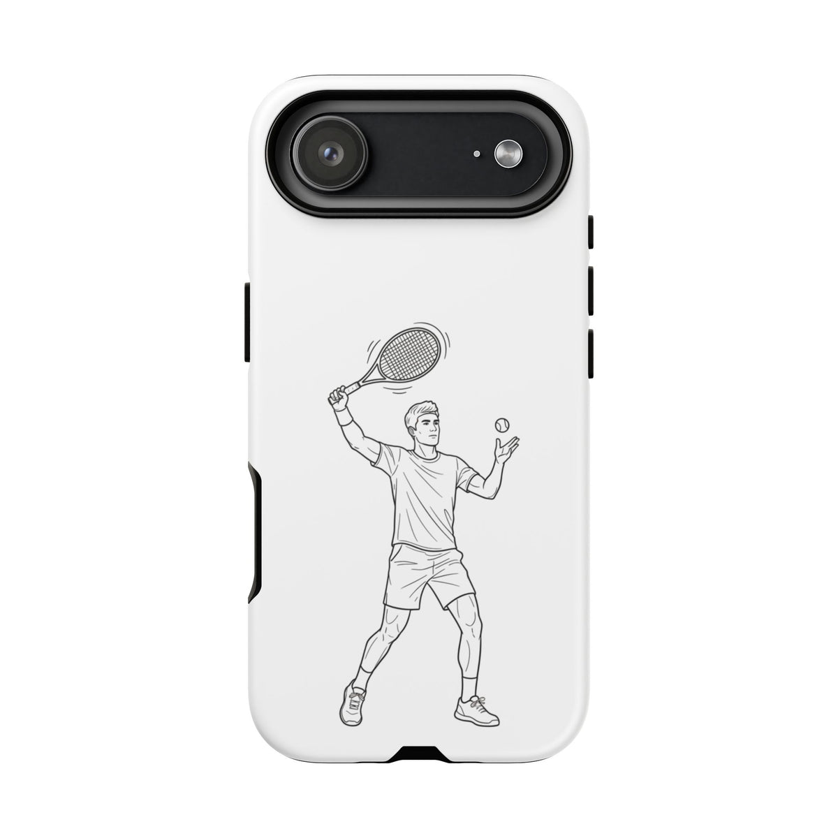 Phone Case, Racket Sports, Tennis Player overhead shot Design, Tough Case