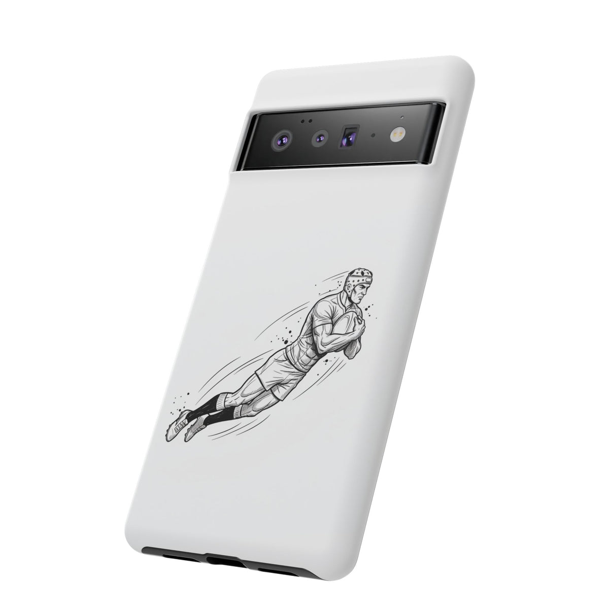 Phone Case, Rugby Try Swan Dive Minimalist Sketch design, Tough Case