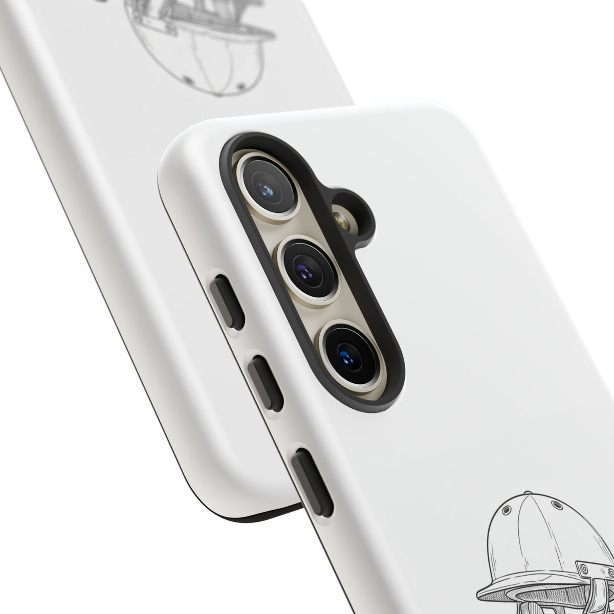 Phone Case, Cricket Gloves & Helmet Sketch, Tough Case