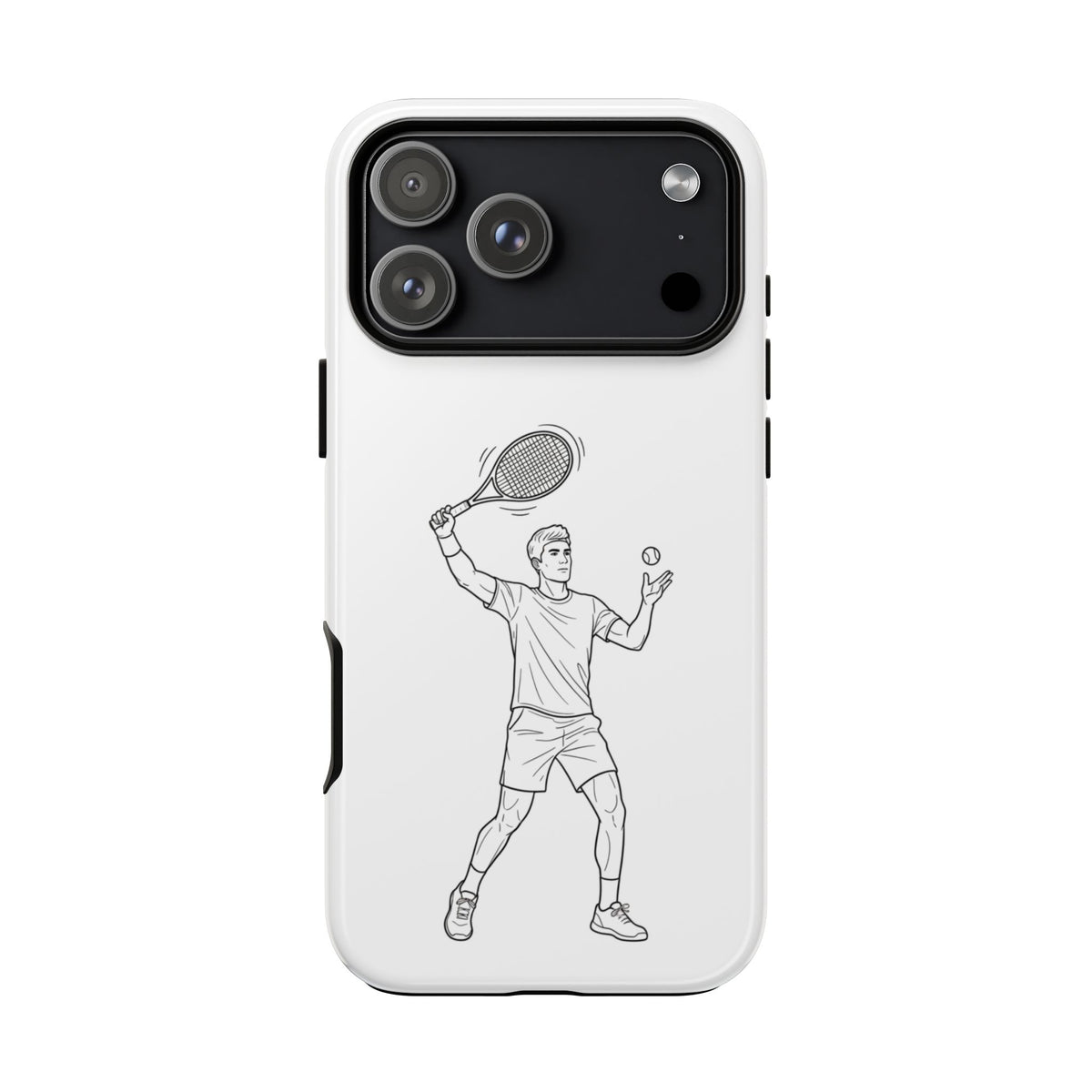 Phone Case, Racket Sports, Tennis Player overhead shot Design, Tough Case