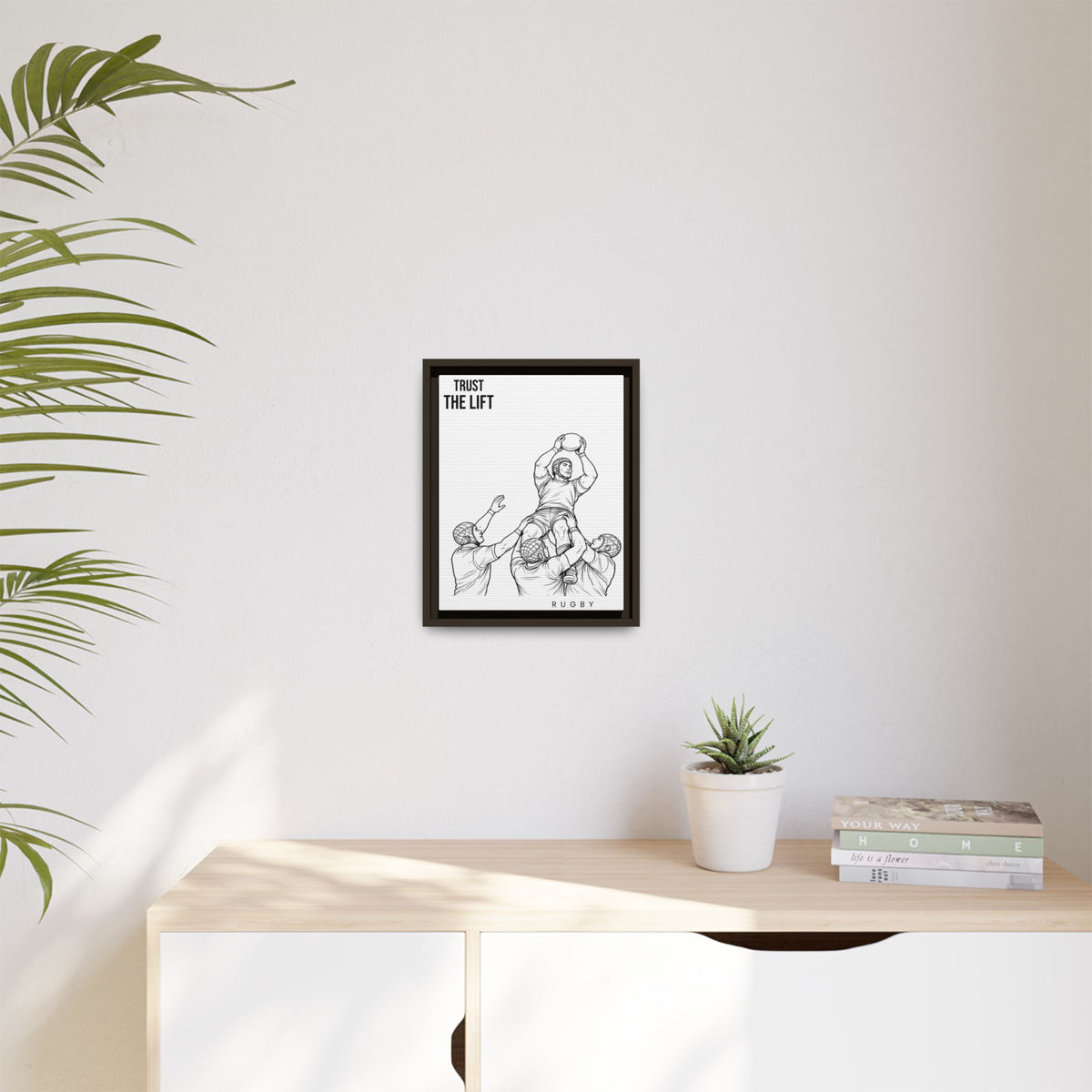 Print, Rugby Line-Out Trust The Lift , Matte Canvas Print Framed Art
